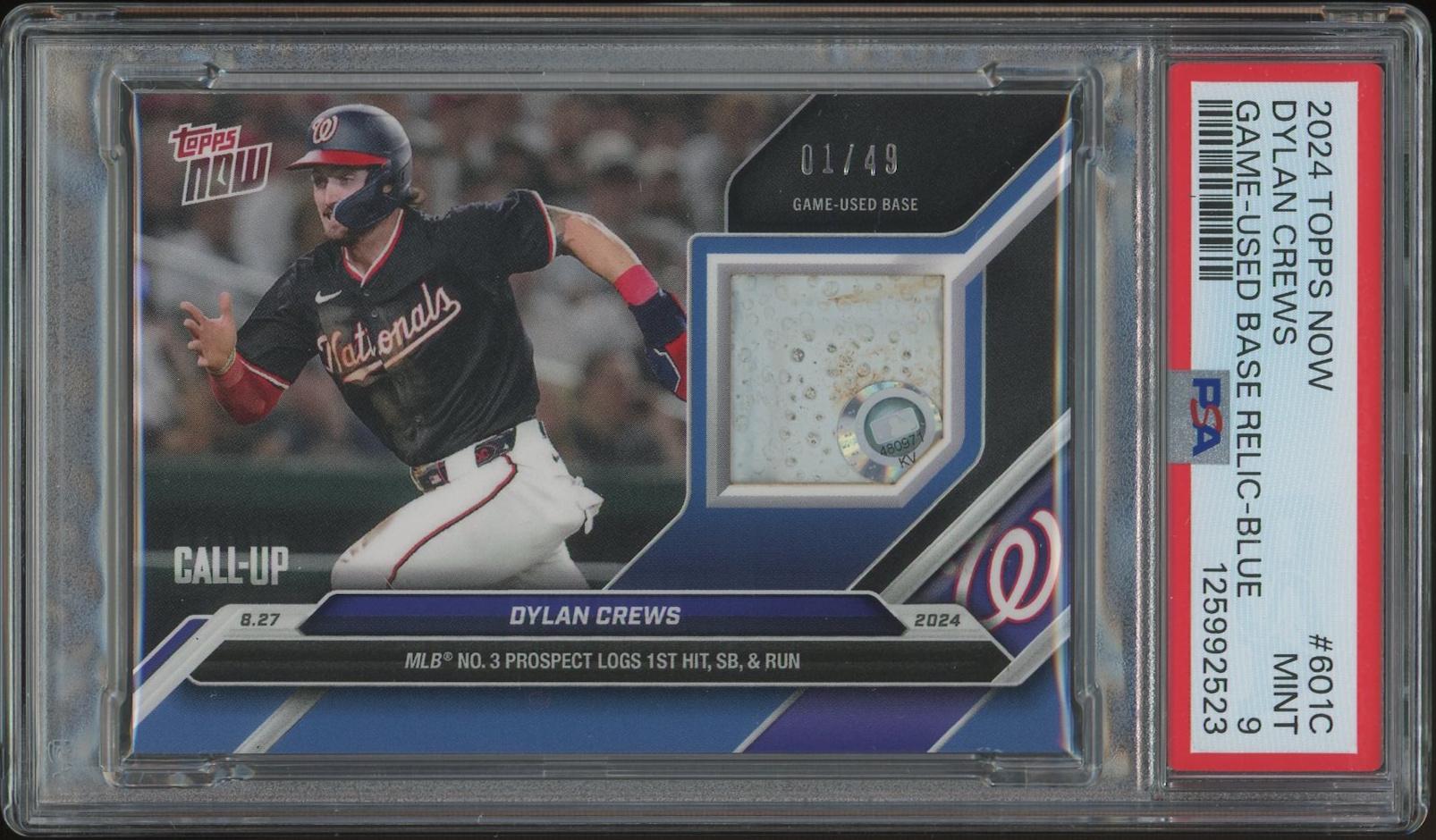 2024 Topps Now Baseball #601C Dylan Crews Rookie Blue Game-Used 