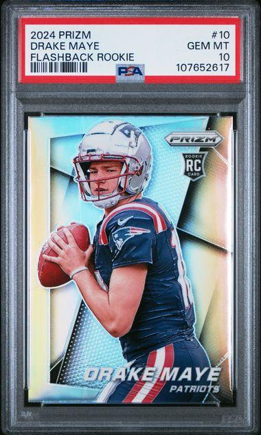 2024 Panini Prizm Drake Maye Flashback Silver Rookie #10 PSA 10