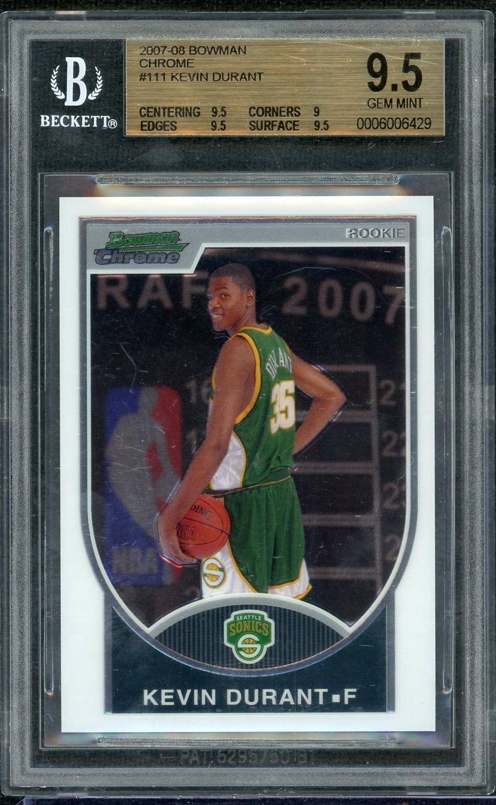 2007-08 Bowman Chrome Kevin Durant Rookie #111 BGS 9.5 | DA Card World
