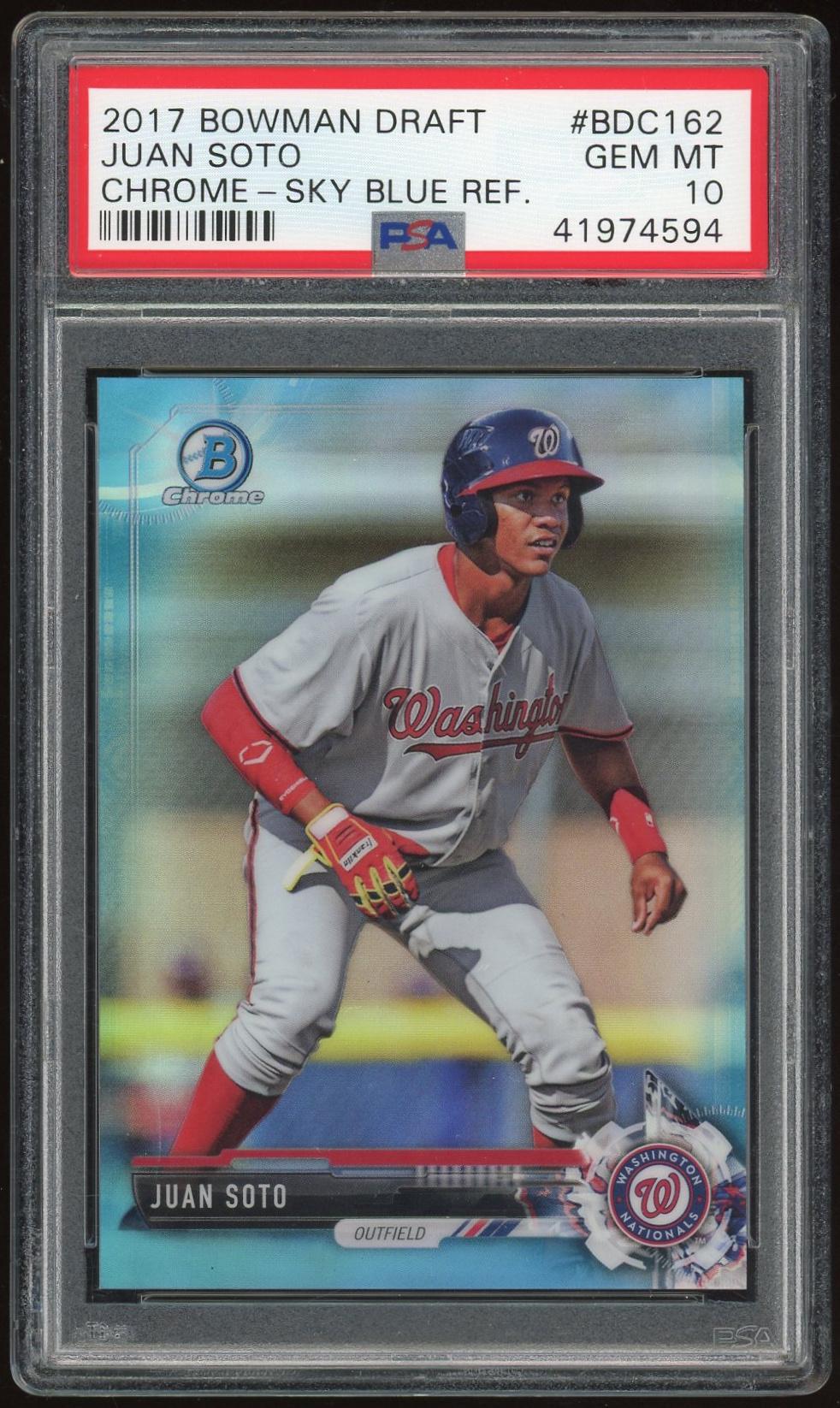 2017 Bowman Chrome Draft Sky Blue Refractor #BDC162 Juan Soto