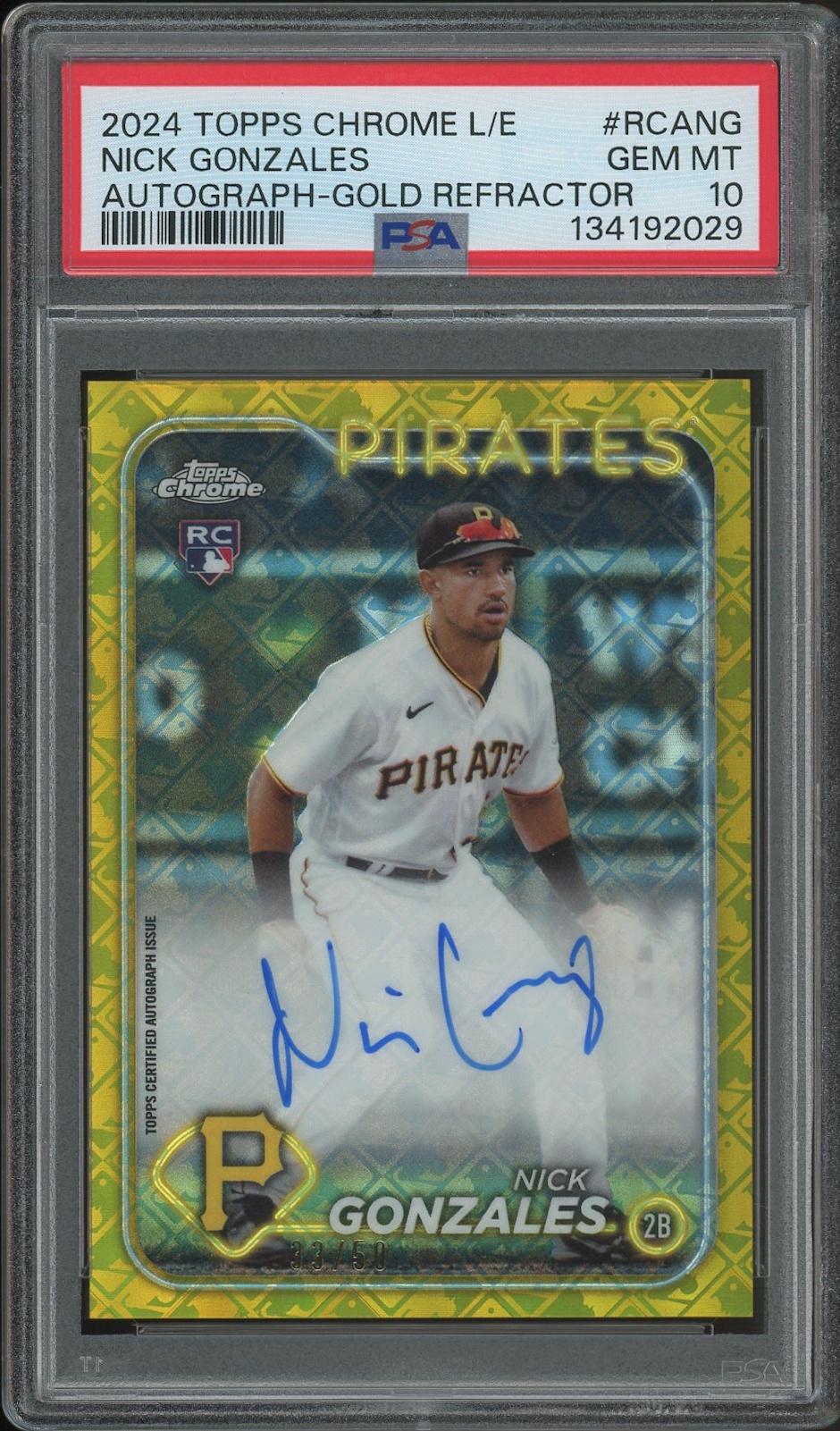 2024 Topps Chrome Logofractor Baseball #RCANG Nick Gonzales Gold