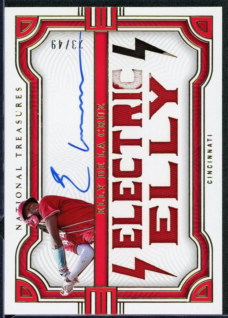 ELLY パネル 2023 Panini National Treasures Elly De La Cruz Patch Auto Eletric