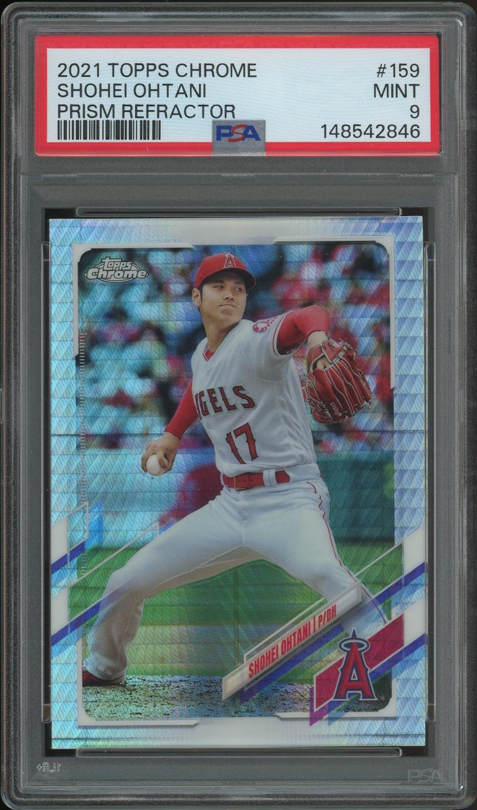2021 Topps Chrome Baseball #159 Shohei Ohtani Prism Refractor PSA