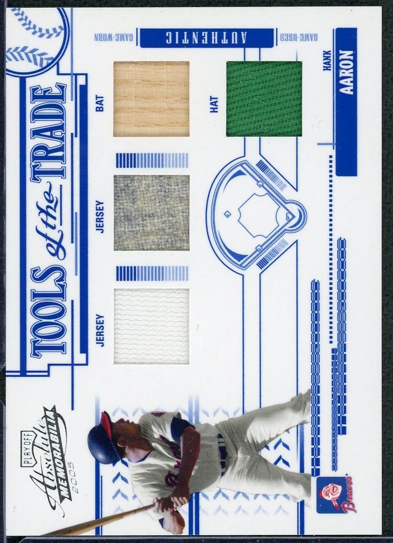 ゲームセンター・ゲームカード PLAY OFF ABSOLUTE MEMORABILIA 2005 Playoff Absolute Hank Aaron Tools of the Trade Quad Patch