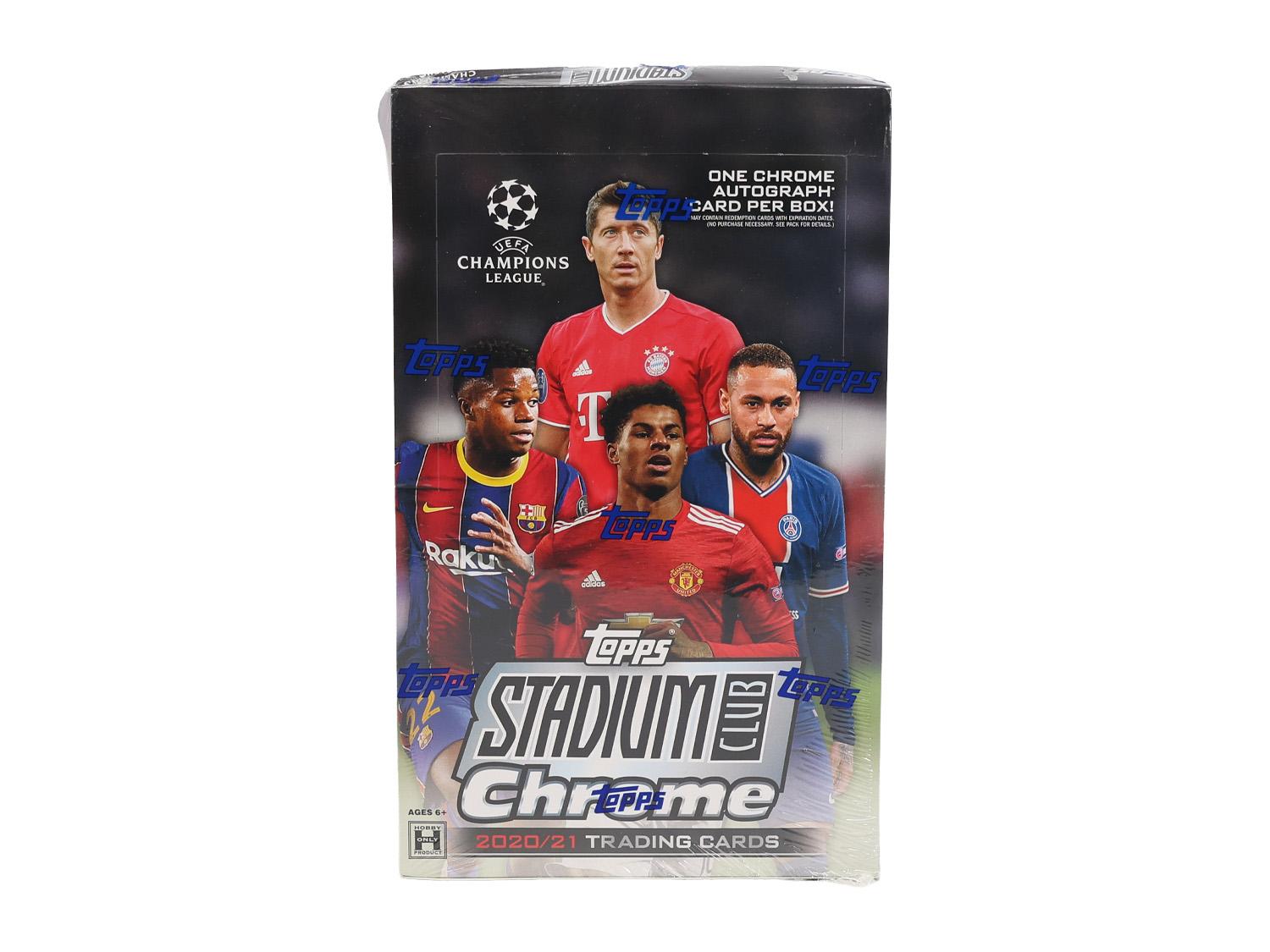 2020-21 Topps Chrome STADIUM CLUB コンプセット 2020/21 Topps UEFA Stadium Club Chrome Soccer Hobby Box (Slightly