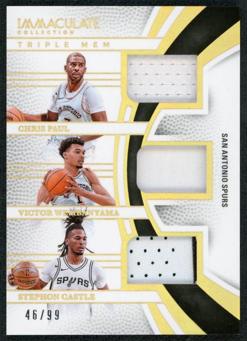 2024-25 Panini Immaculate Chris Paul/Victor Wembanyama/Stephon 