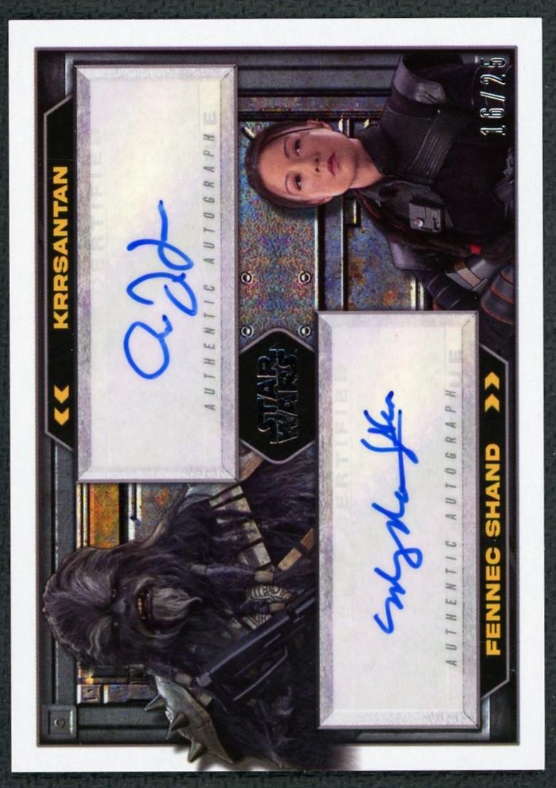 2022 Topps Star Wars Masterworks Fennec Shand Krrsantan Dual Auto