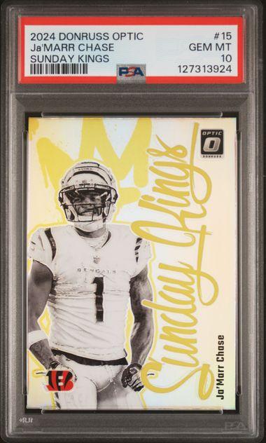 Richarlison Donruss Optic Gold ジャージナンバー 2024 Panini Donruss Optic Sunday Kings Ja'Marr Chase #15 PSA 10