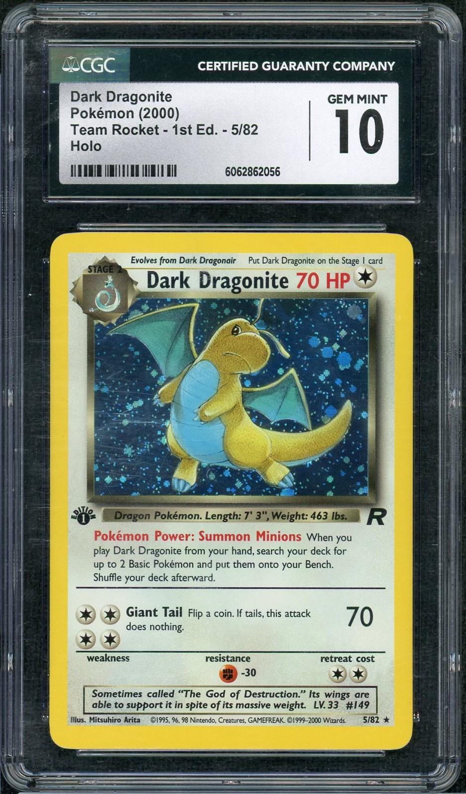 first edition dragonite pokemon card / Dragonite Holo 1st 126/128 CardLab Included in an acrylic case for lasting preservation and featuring a striking image of the captivating character Dragonite 1999 Pokemon Fossil 1st