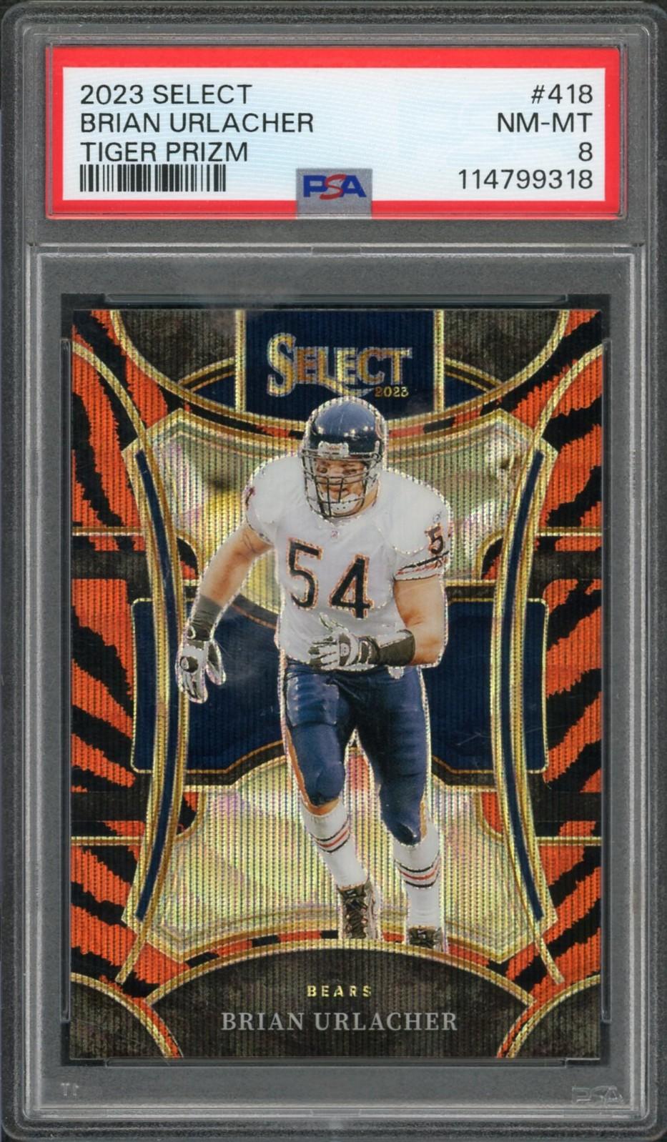 2023 Panini Select Brian Urlacher Tiger Prizm #418 PSA 8 | DA Card