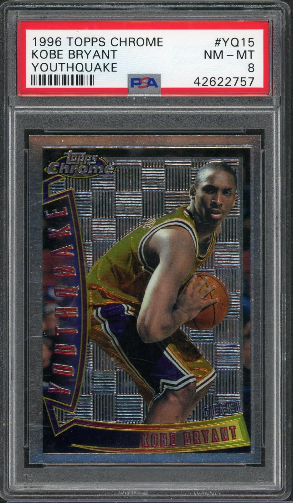 1996 Topps Chrome Youthquake Kobe Bryant Rookie #YQ15 PSA 8 | DA