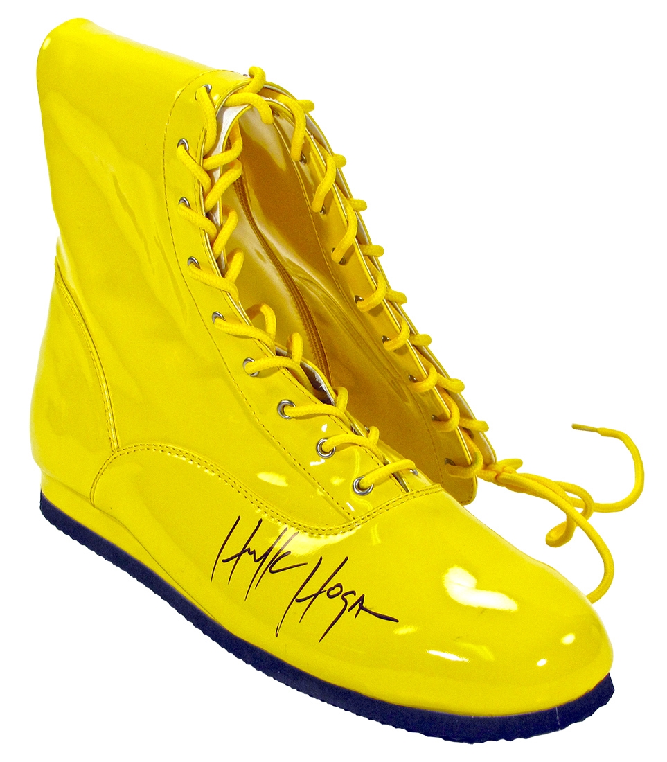 Hulk Hogan Autographed Yellow Wrestling Boot (Leaf Authentic) | DA Card ...