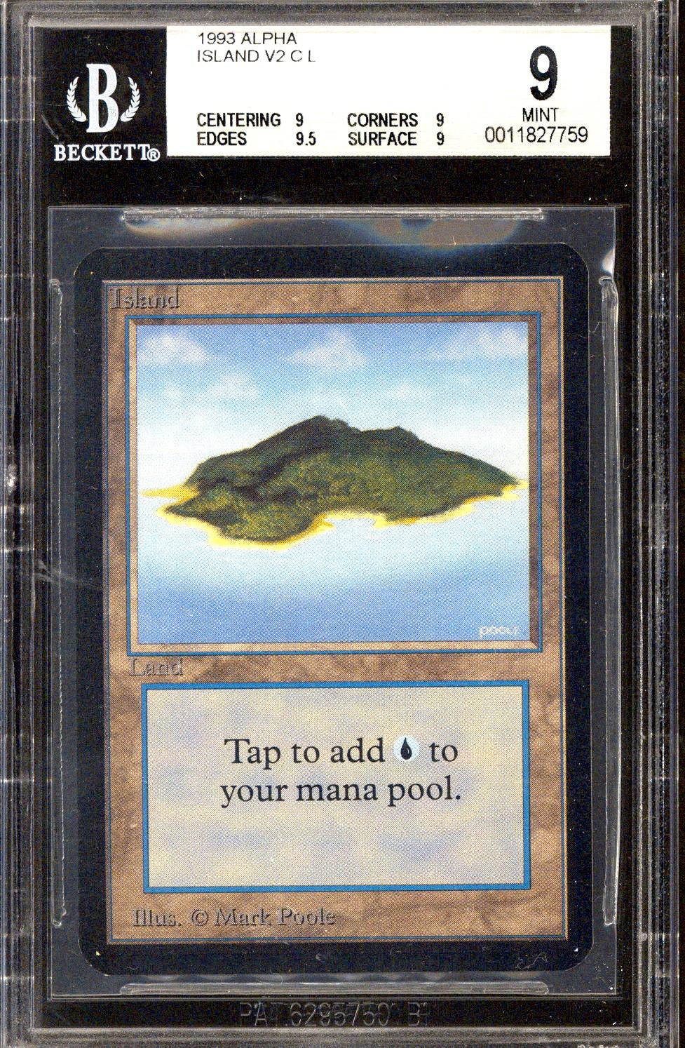 BGS 9】MTG Island アルファ版 鑑定品-