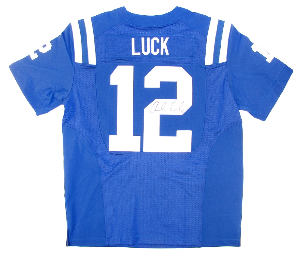 Andrew Luck Autographed Indianapolis Colts Blue Jersey (JSA) | DA Card ...