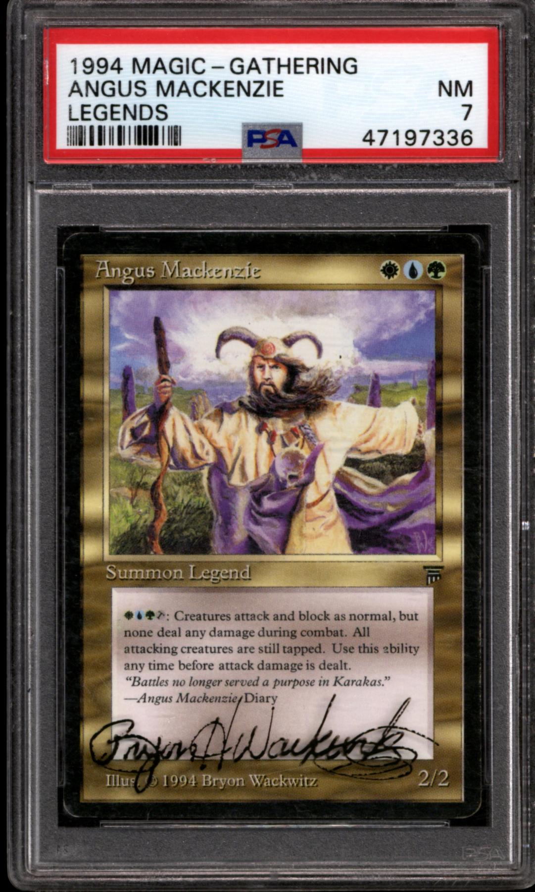 Angus Mackenzie Signed サインド 英語版 MTG Magic the Gathering Legends Angus Mackenzie PSA 7 MODERATELY