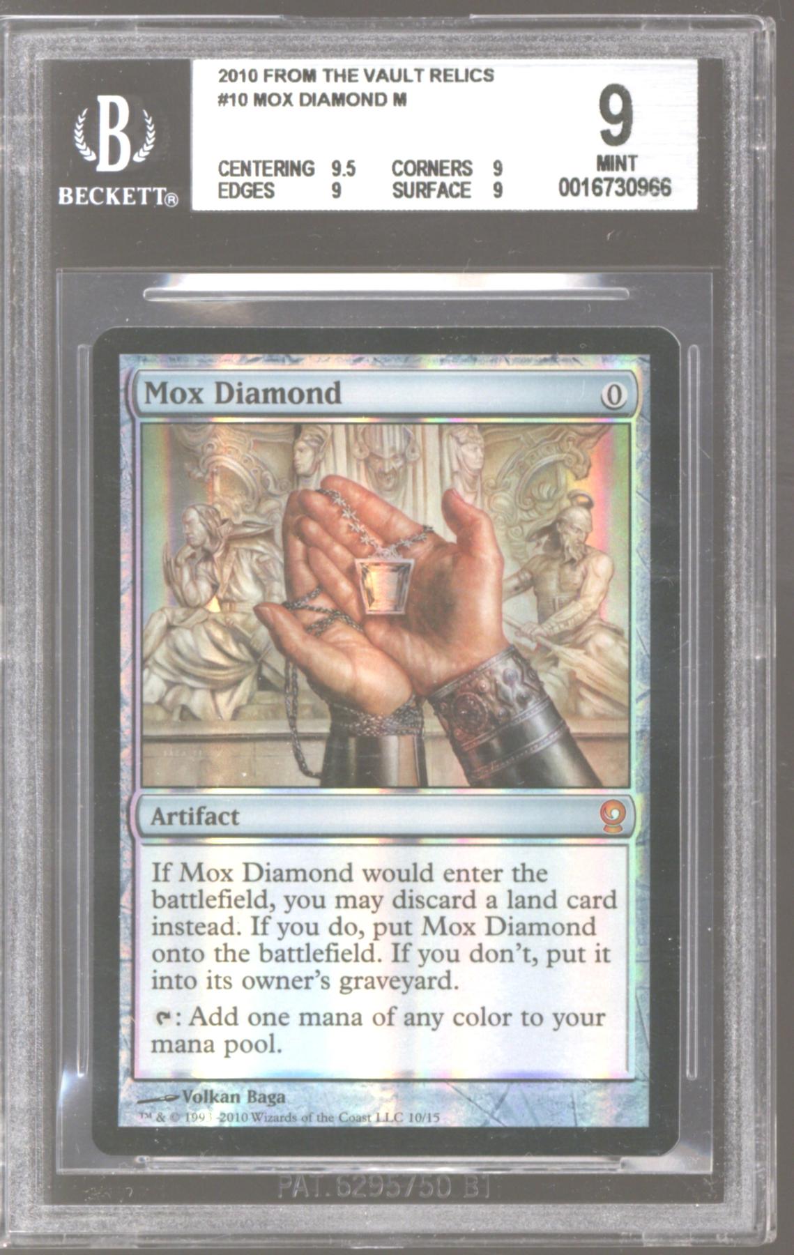 Magic the Gathering From The Vault: Relics FOIL Mox Diamond BGS 9 (9.5 ...