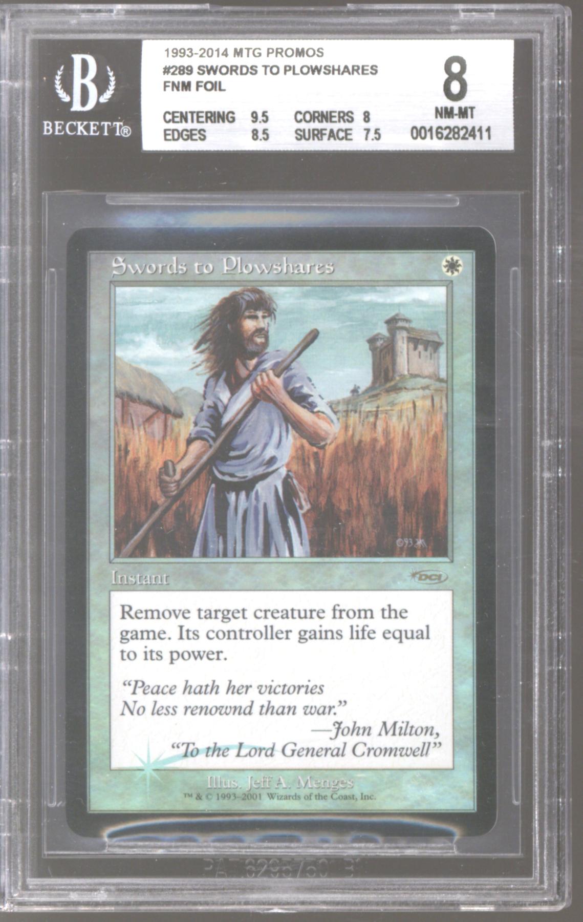 Magic the Gathering Judge Gift FOIL Swords to Plowshares BGS 8 (9.5, 8