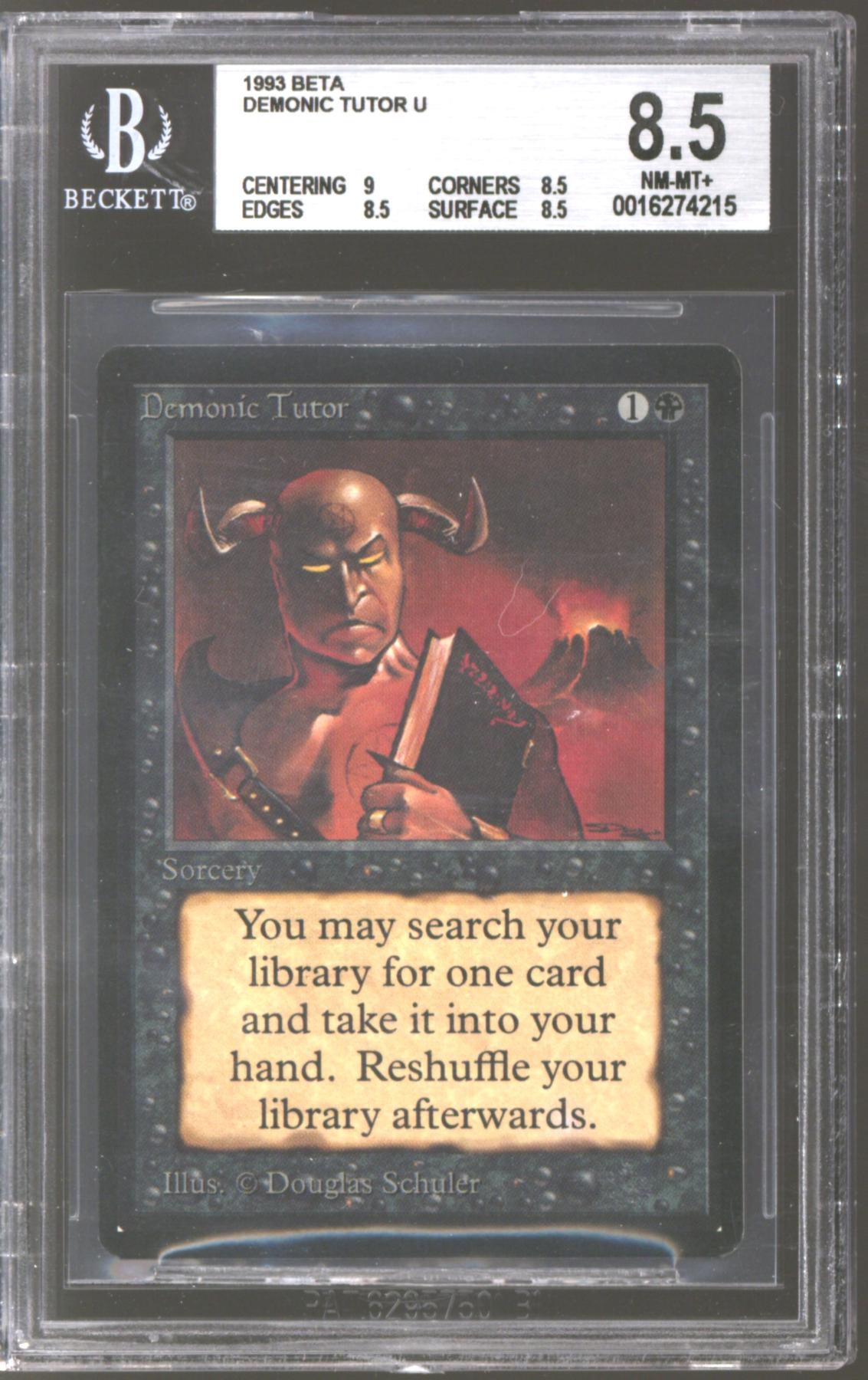 Magic the Gathering Beta Demonic Tutor BGS 8.5 (9, 8.5, 8.5, 8.5) | DA ...