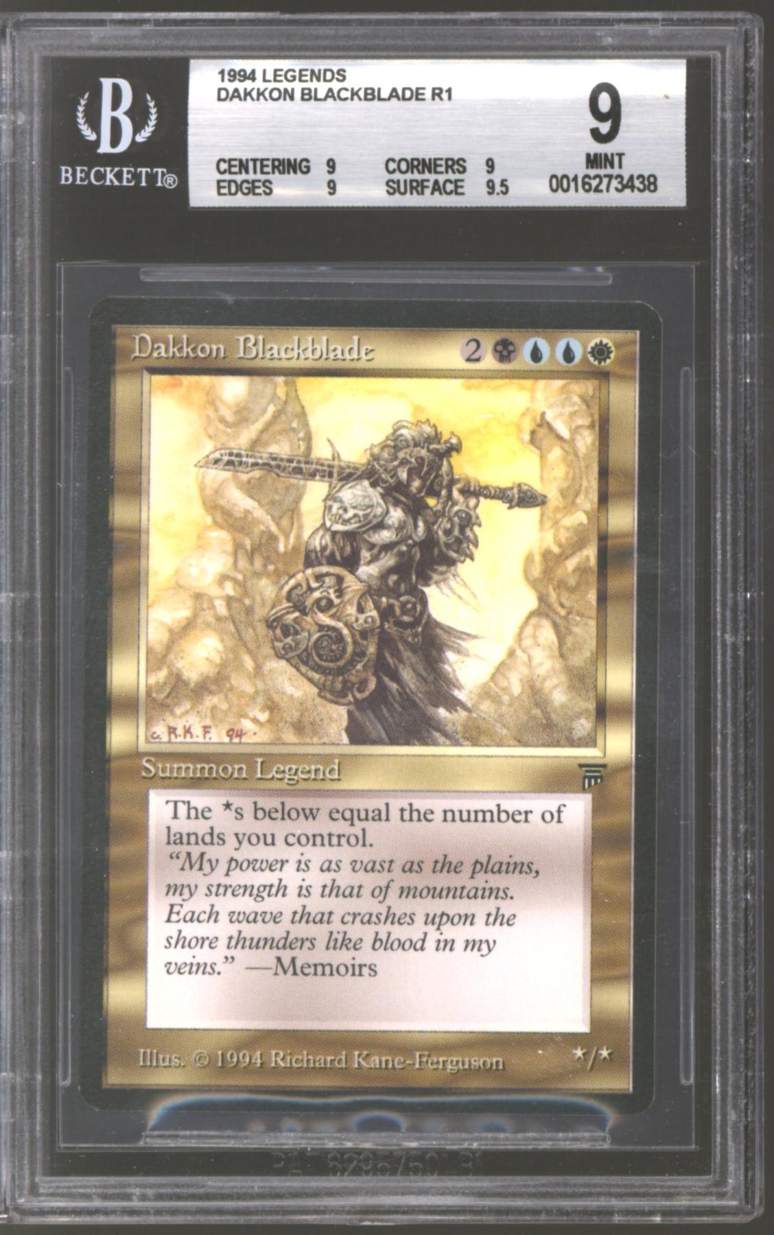 Magic the Gathering Legends Dakkon Blackblade BGS 9 (9, 9, 9, 9.5) | DA ...