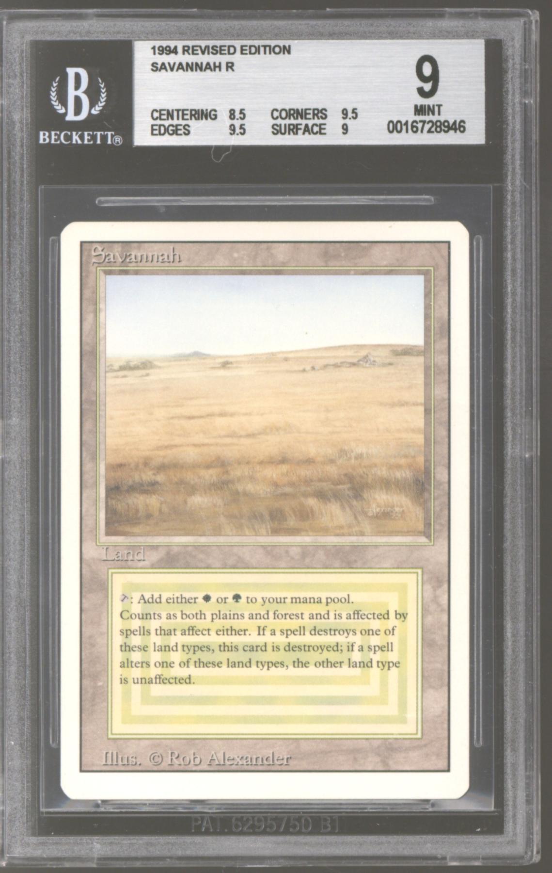 Magic the Gathering 3rd Edition Revised Savannah BGS 9 (8.5, 9.5, 9.5 ...