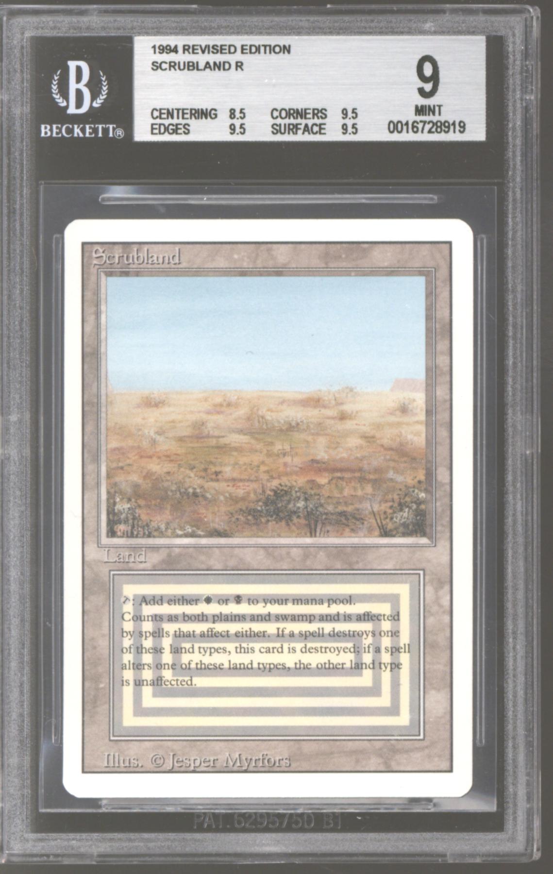 Magic the Gathering 3rd Edition Revised Scrubland BGS 9 (8.5, 9.5, 9.5 ...