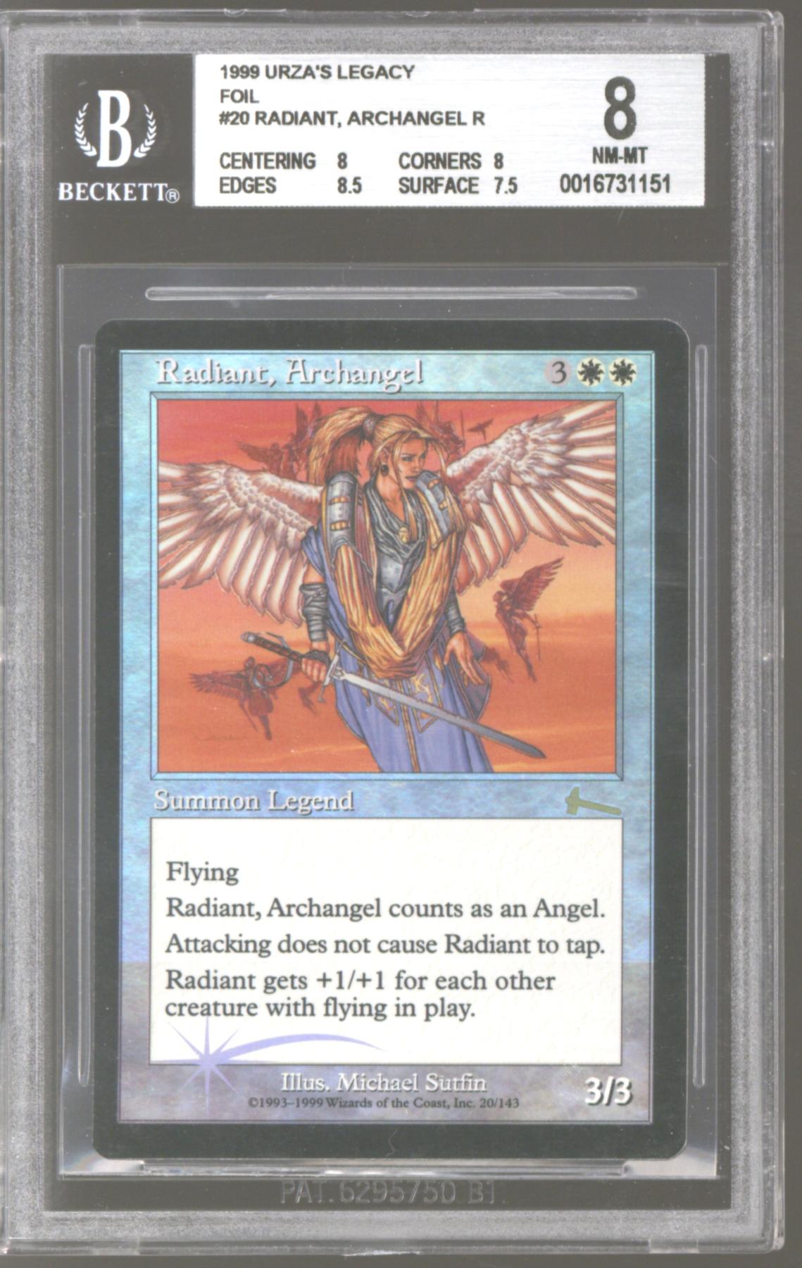 Magic the Gathering Urza's Legacy FOIL Radiant, Archangel BGS 8 (8, 8 ...