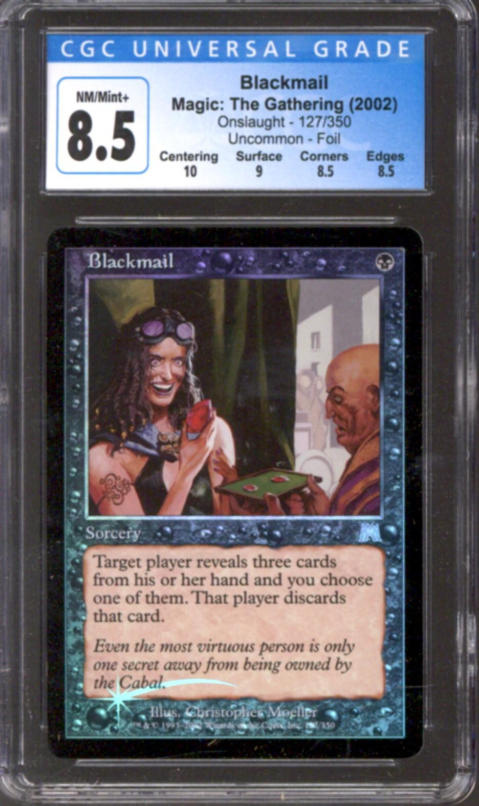 Magic the Gathering Onslaught FOIL Blackmail 127/350 CGC 8.5 NEAR MINT ...