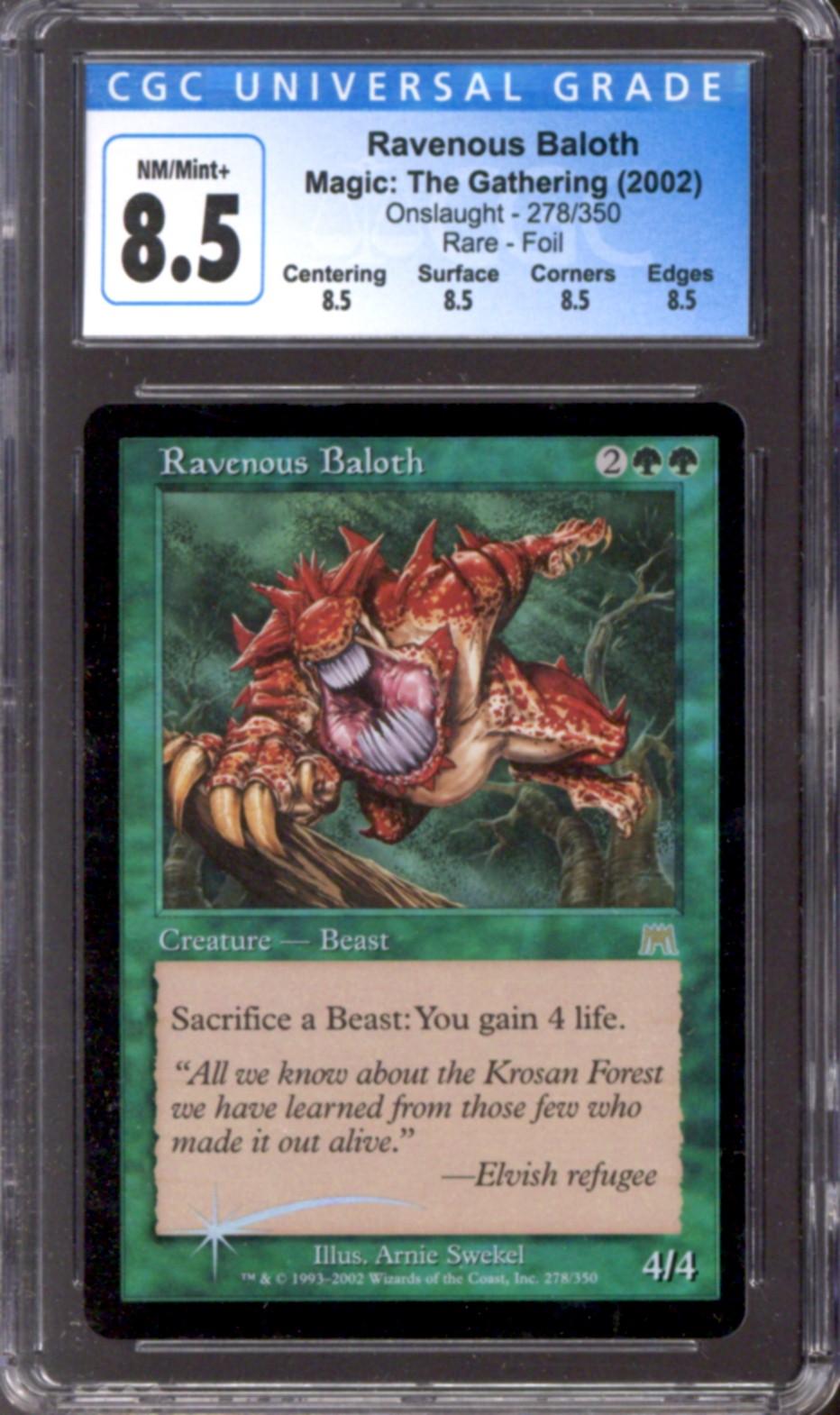 Magic the Gathering Onslaught FOIL Ravenous Baloth 278/350 CGC 8.5 NEAR  MINT (NM)