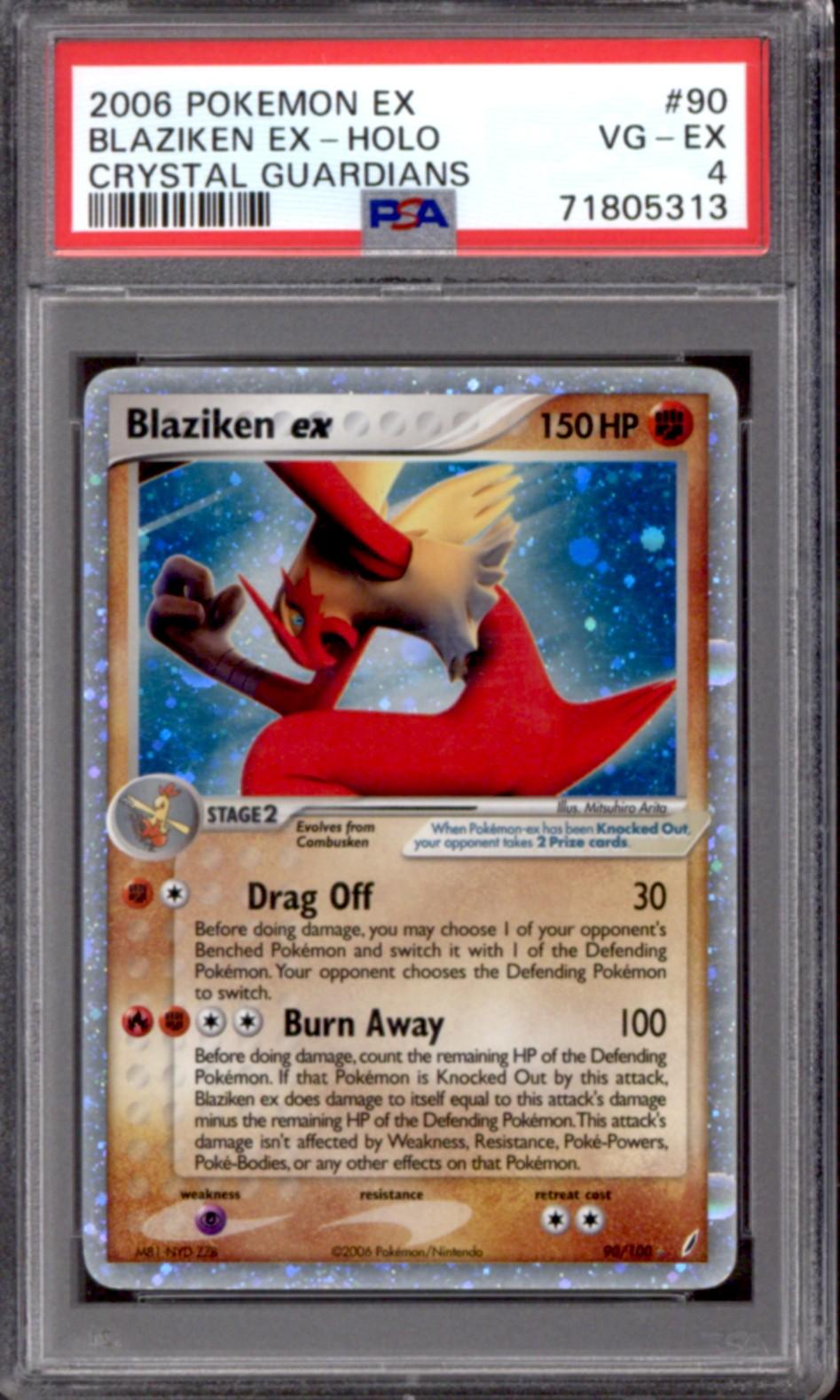 Pokemon EX Crystal Guardians Blaziken ex 90/100 PSA 4 | DA Card World