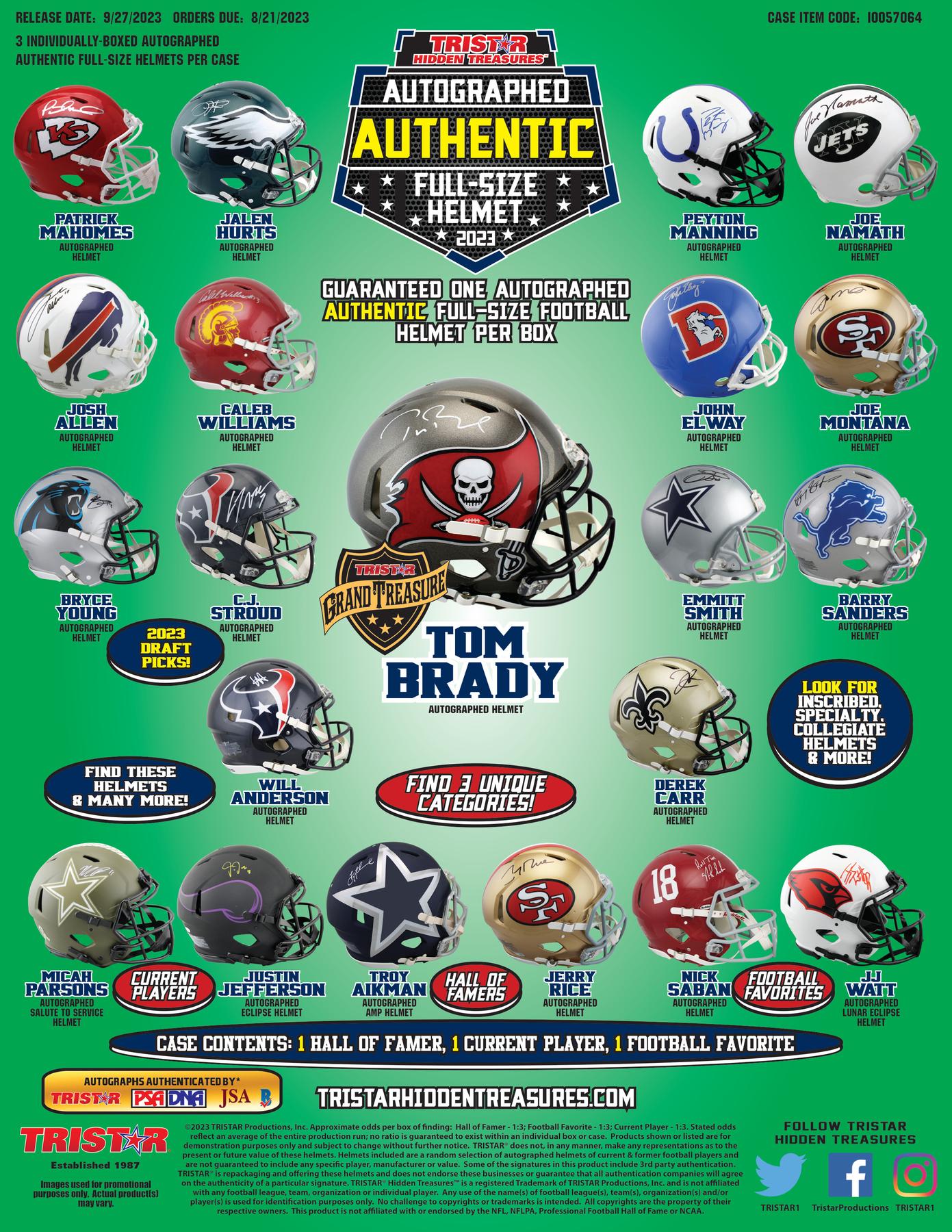 2023 Tristar Hidden Treasures Football Mini Helmet Platinum