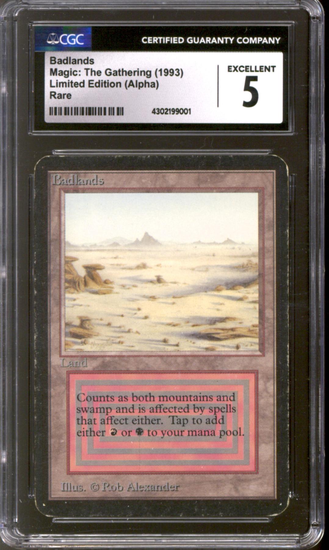 Magic the Gathering Alpha Badlands CGC 5 MODERATELY PLAYED (MP