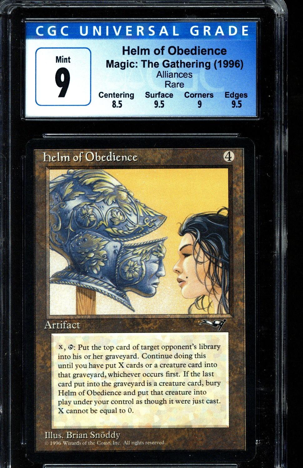 Magic the Gathering Alliances Helm of Obedience CGC 9 (9.5 Surface 