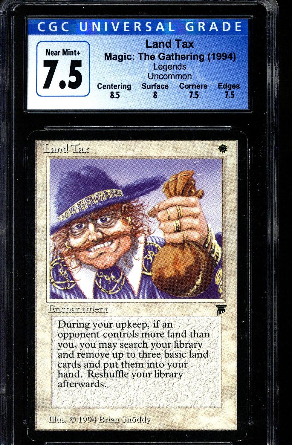 Magic the Gathering Legends Land Tax CGC 7.5 DA Card World