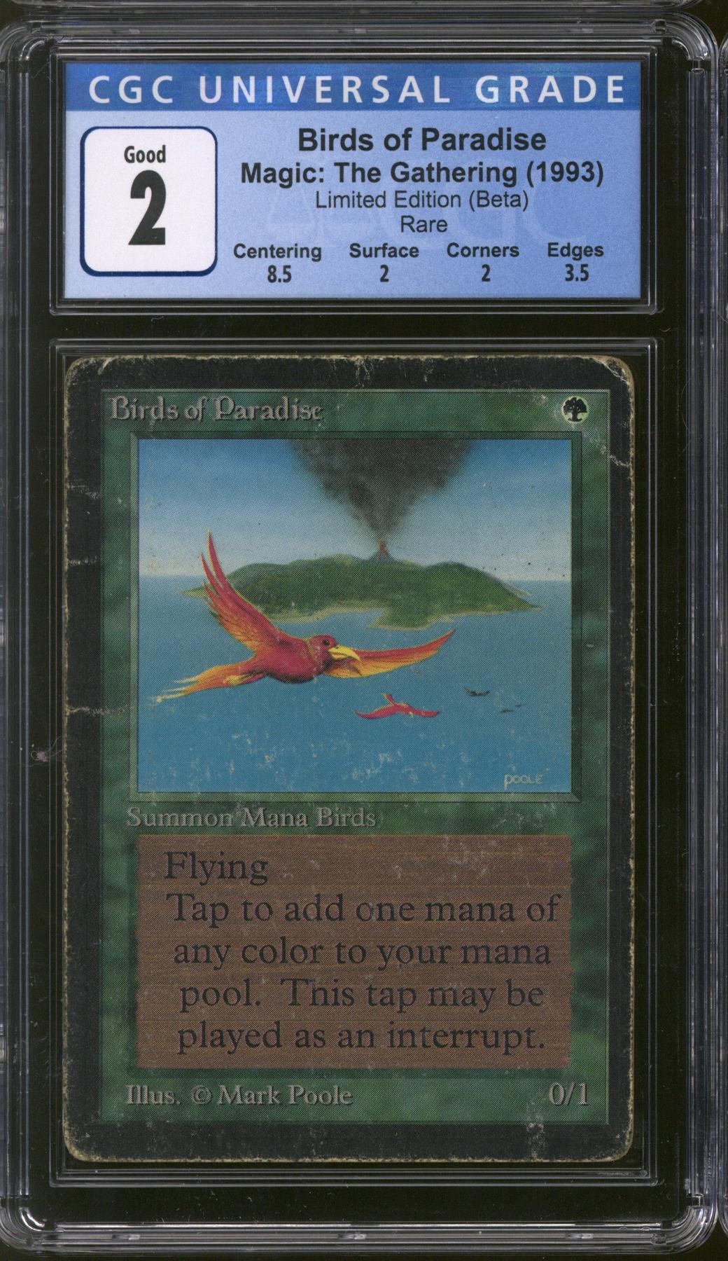 Magic the Gathering Beta Birds of Paradise CGC 2 Pedigree HEAVILY