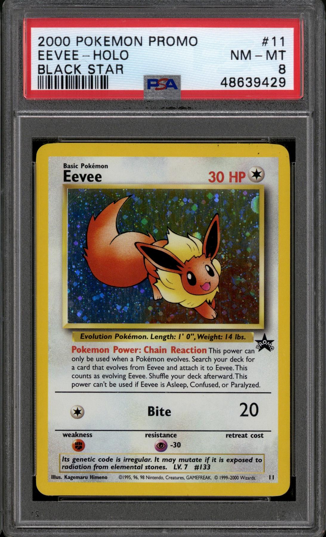 Pokemon Black Star Promo Eevee 11 Rare PSA 8 | DA Card World