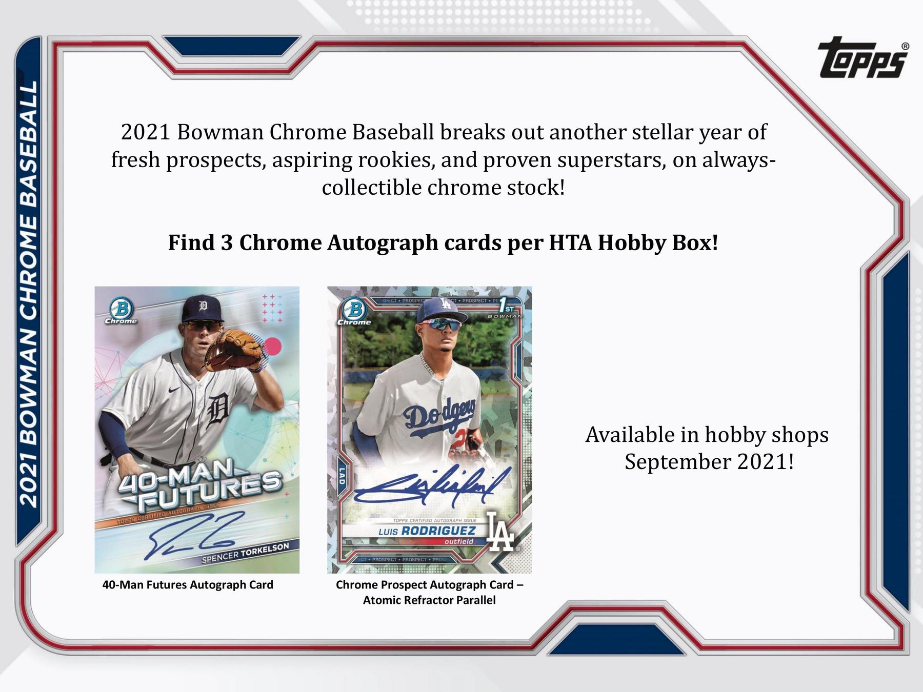 2021 Bowman Chrome Baseball HTA Choice Box (Presell) DA Card World