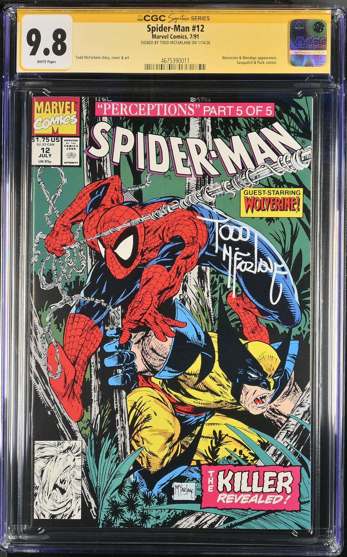 Spider-Man #12 CGC 9.8 Todd McFarlane Signature Series CGC 9.8 (W