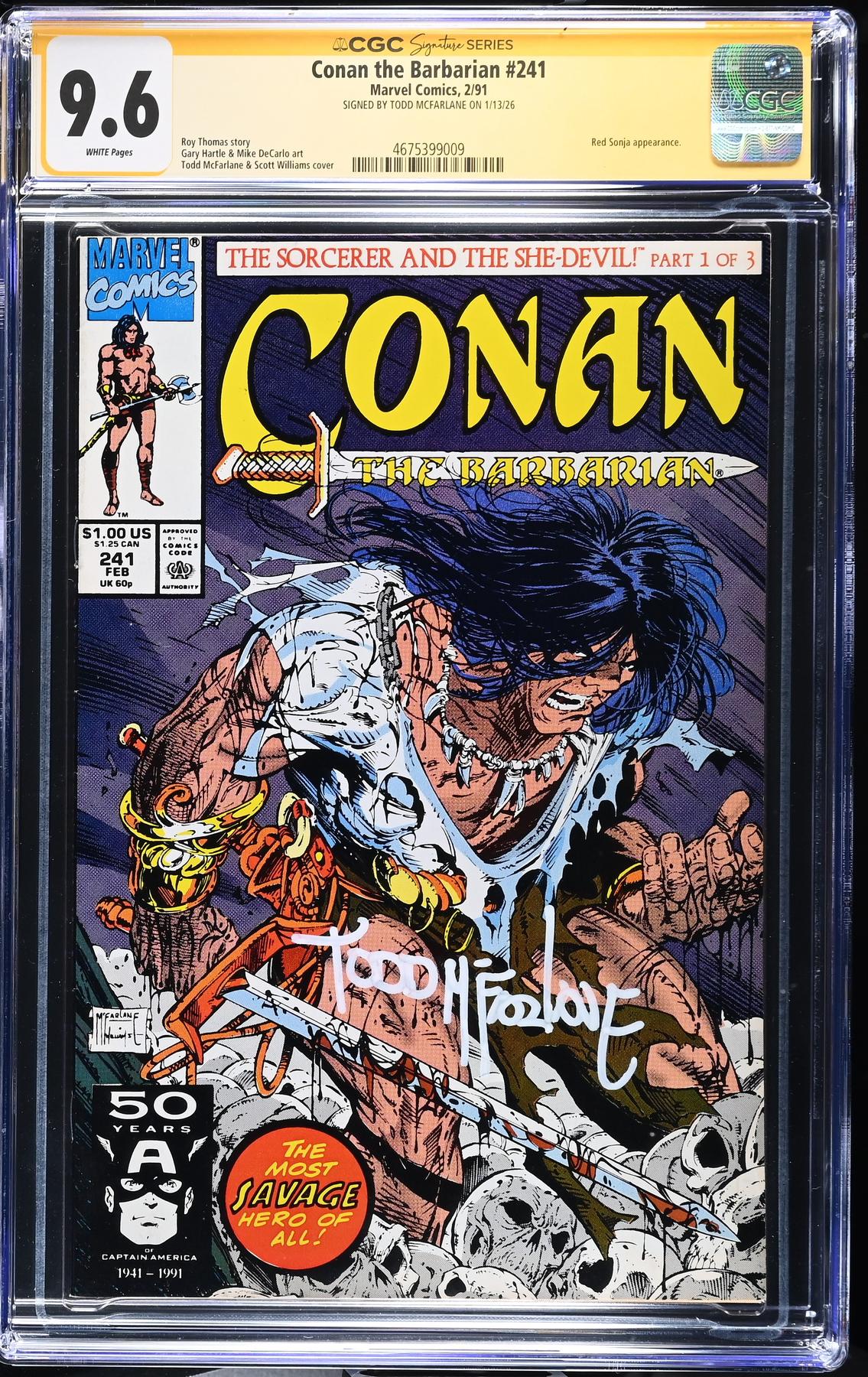 Conan the Barbarian #241 CGC 9.6 Todd McFarlane Signature Series