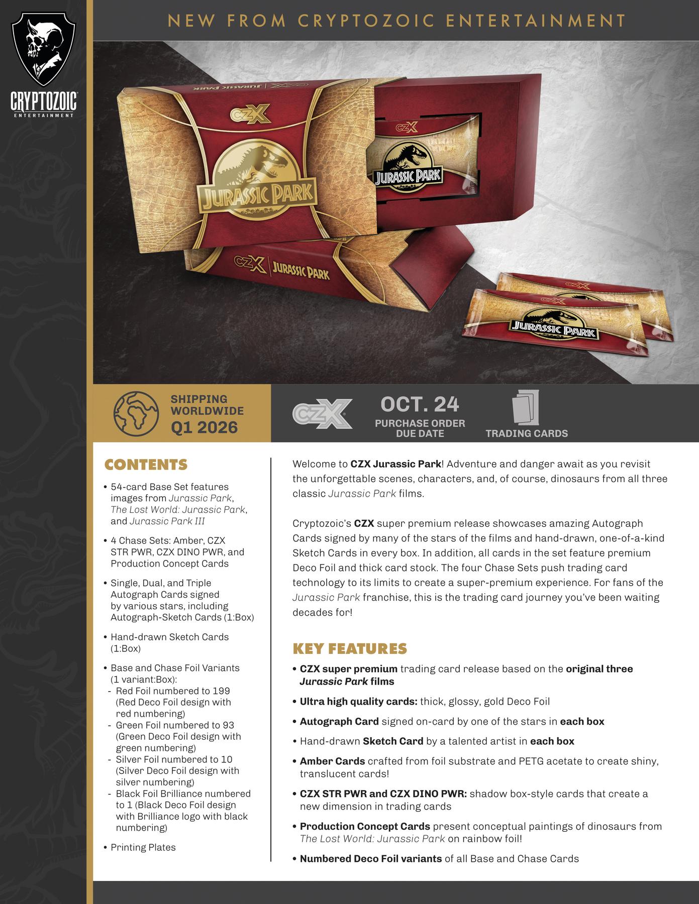 2025 Cryptozoic CZX Jurassic Park Hobby Box (Presell) | DA Card World