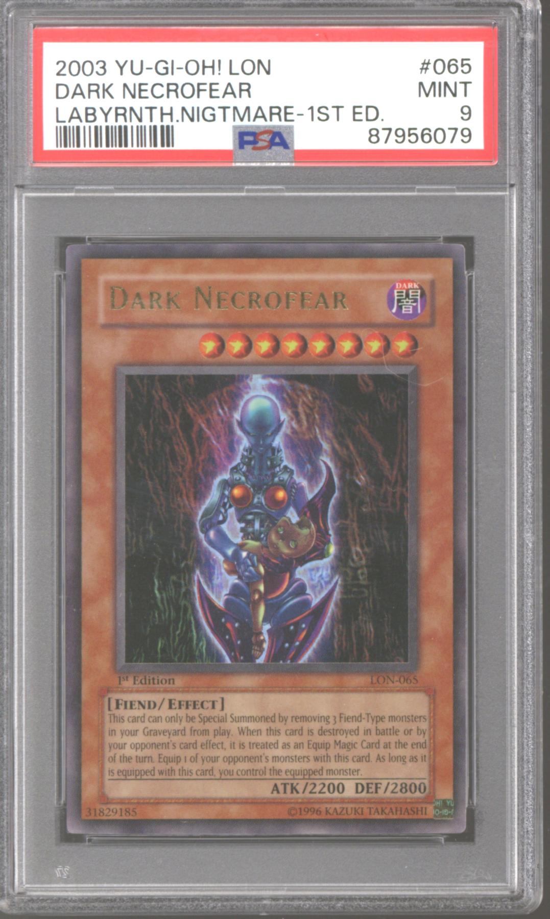 Yu-Gi-Oh Labyrinth of Nightmare 1st Edition Dark Necrofear LON-065 PSA ...