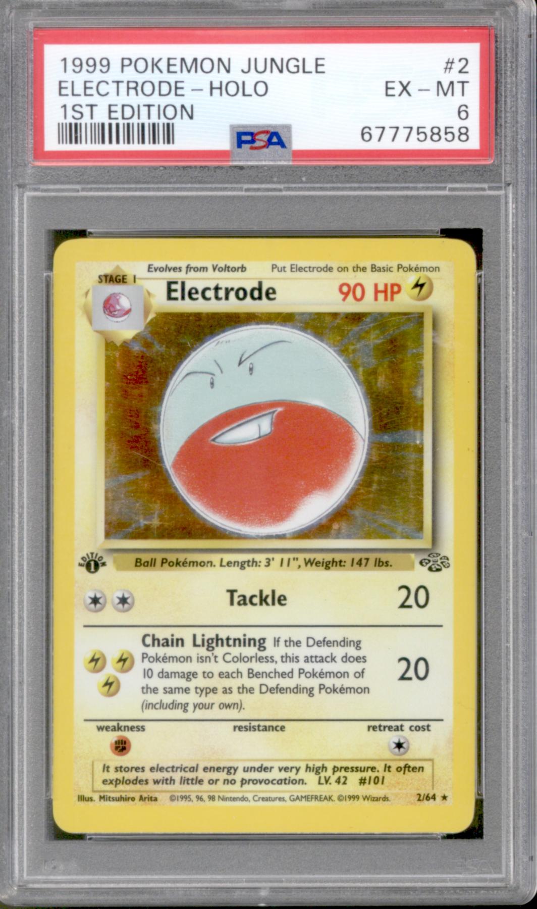 Pokemon Jungle 1st Edition Electrode 2/64 PSA 6 DA Card World