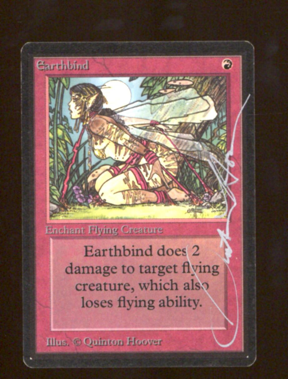 Magic the Gathering Beta Earthbind NEAR MINT NM Signed by Quinton Hoover  Auto | DA Card World