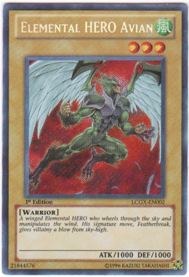 Yu-Gi-Oh Legendary Collection 2 Single Elemental HERO Avian Secret Rare ...