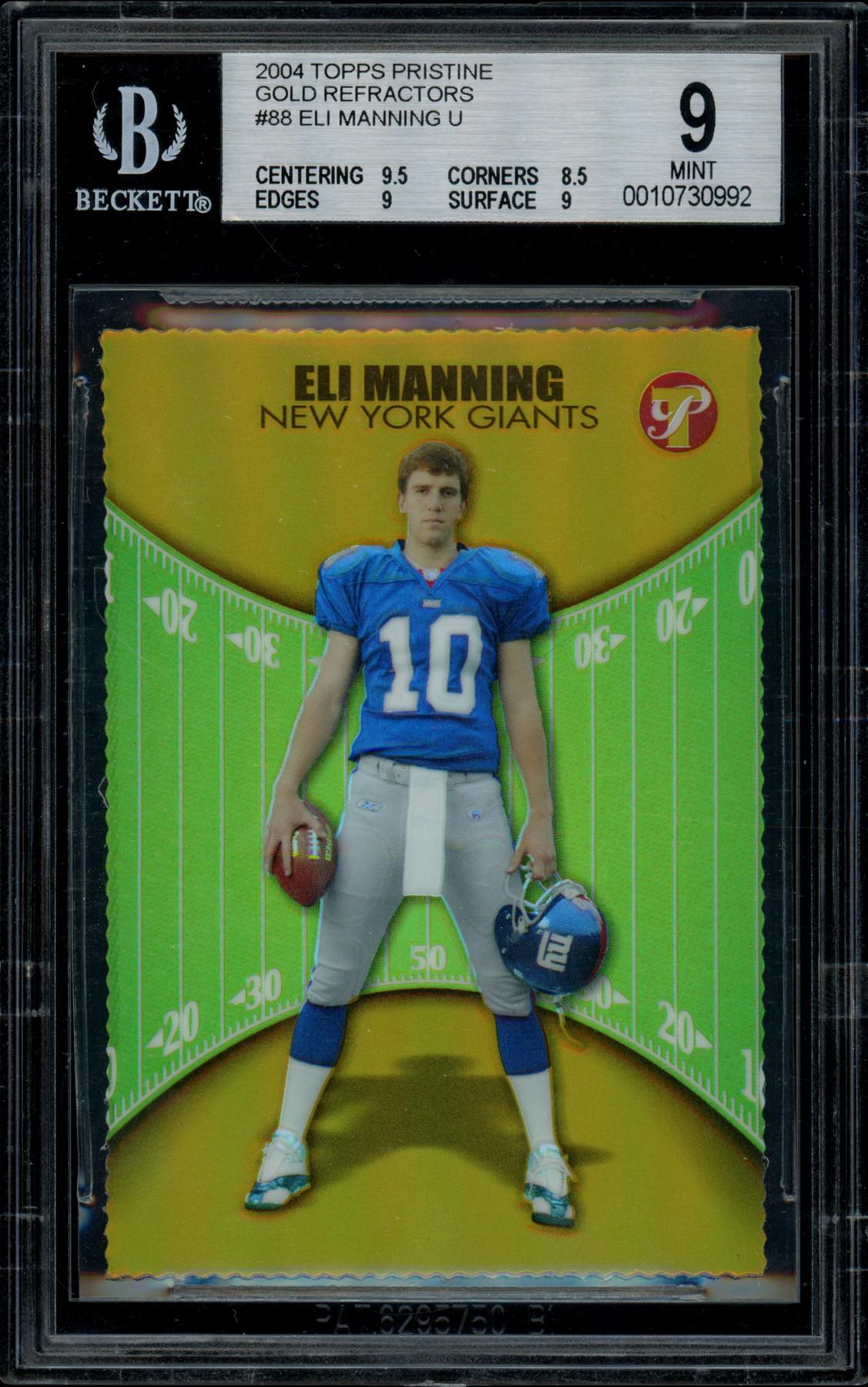 2004 Topps Pristine Eli Manning Gold Refractor Rookie Card 6/25 BGS 9 DA Card World