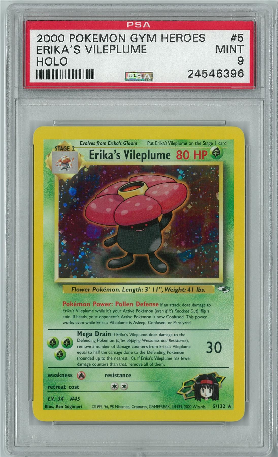 Pokemon Gym Heroes Erika's Vileplume 5/132 PSA 9 | DA Card World