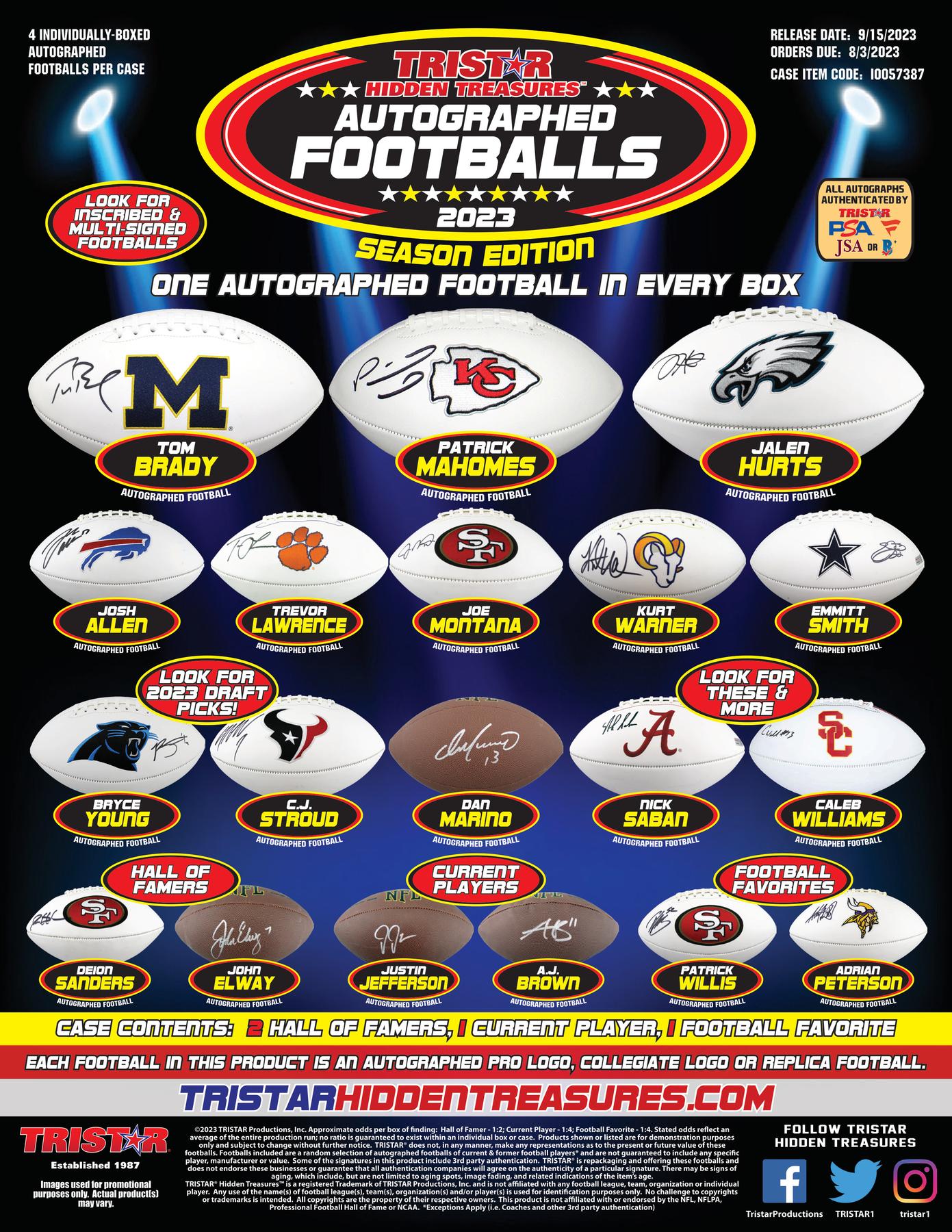 2022 Tristar Hidden Treasures Autographed Football Mini Football