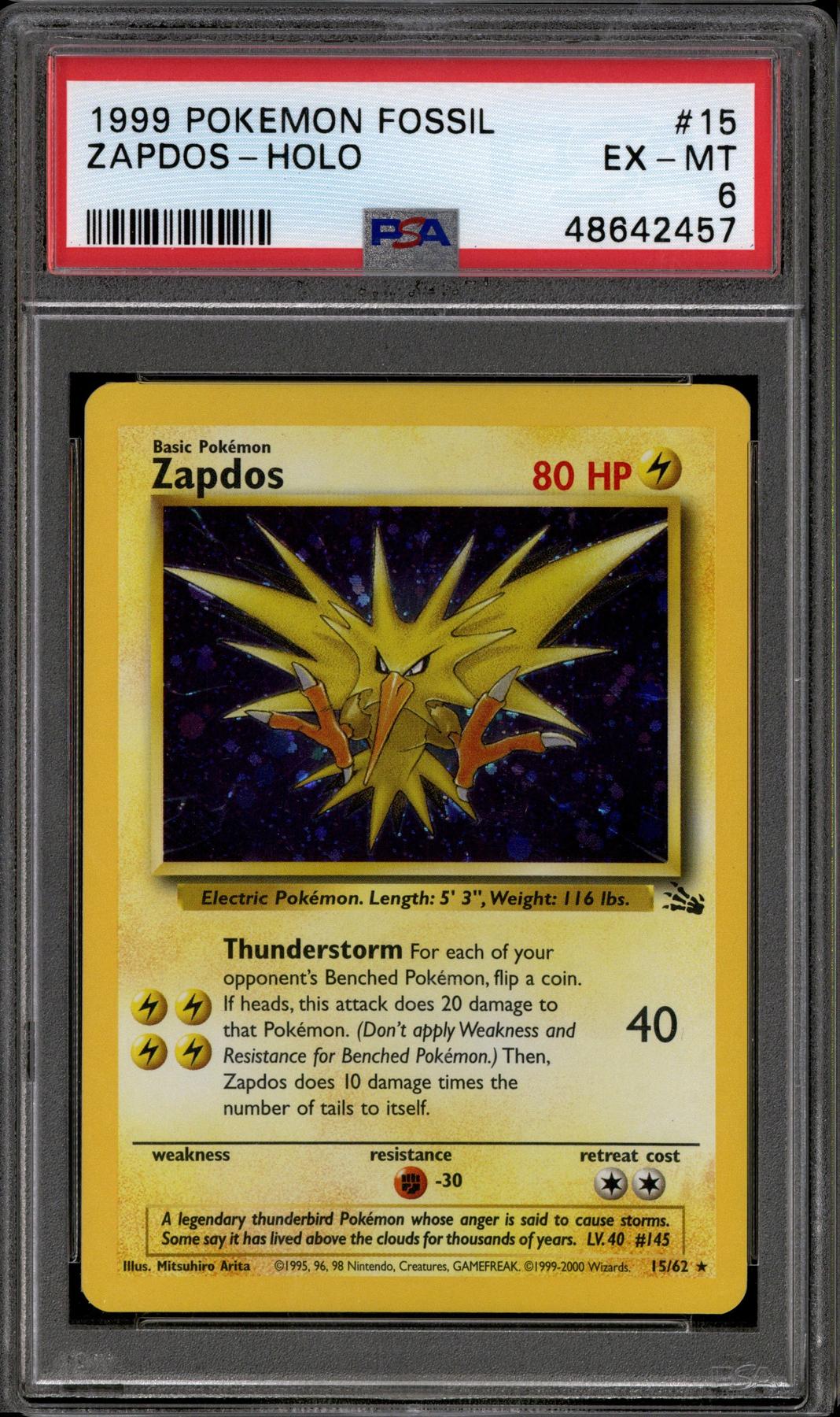 Pokemon Fossil Zapdos 15/62 PSA 6 DA Card World