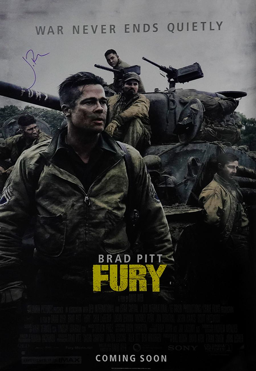 Fury 27x40 Movie Poster Autographed By Jon Bernthal JSA DA Card World   Fury 