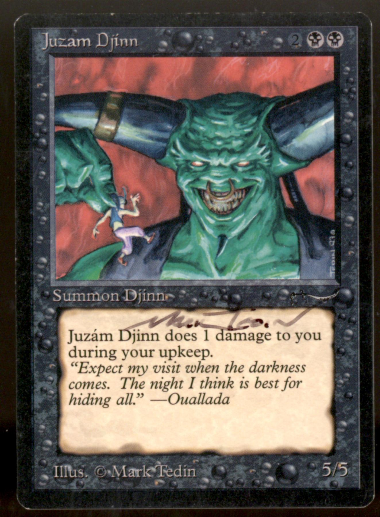 Oversized Magic MTG 90s Promo - Chaos Orb, Juzam Djinn