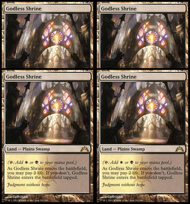 Magic the Gathering Gatecrash FOIL PLAYSET Godless Shrine X4 MODERATELY ...